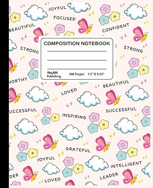 Confident & Creative: Affirmation Composition Notebook for Girls: Empowering girls with confidence, positivity, and creativity — perfect for journaling, school, and personal reflection